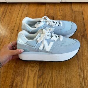 NEW new balance 574+ platform sneakers